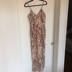 Rose gold Sequin Maxi Dress from Showpo